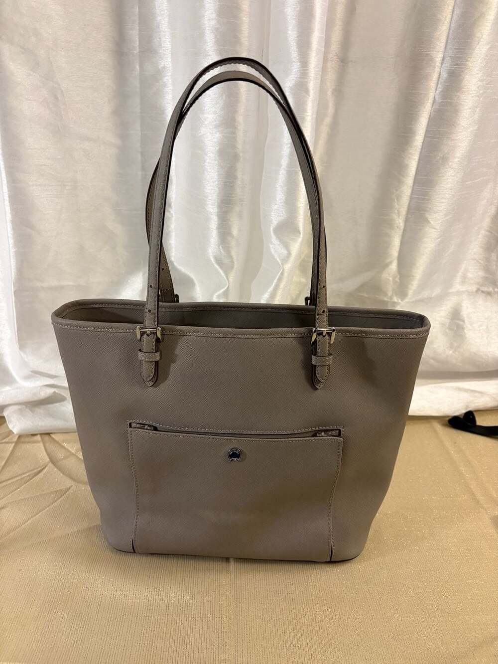 Michael Kors Jet Set Saffiano Leather Snap Pocket Tote